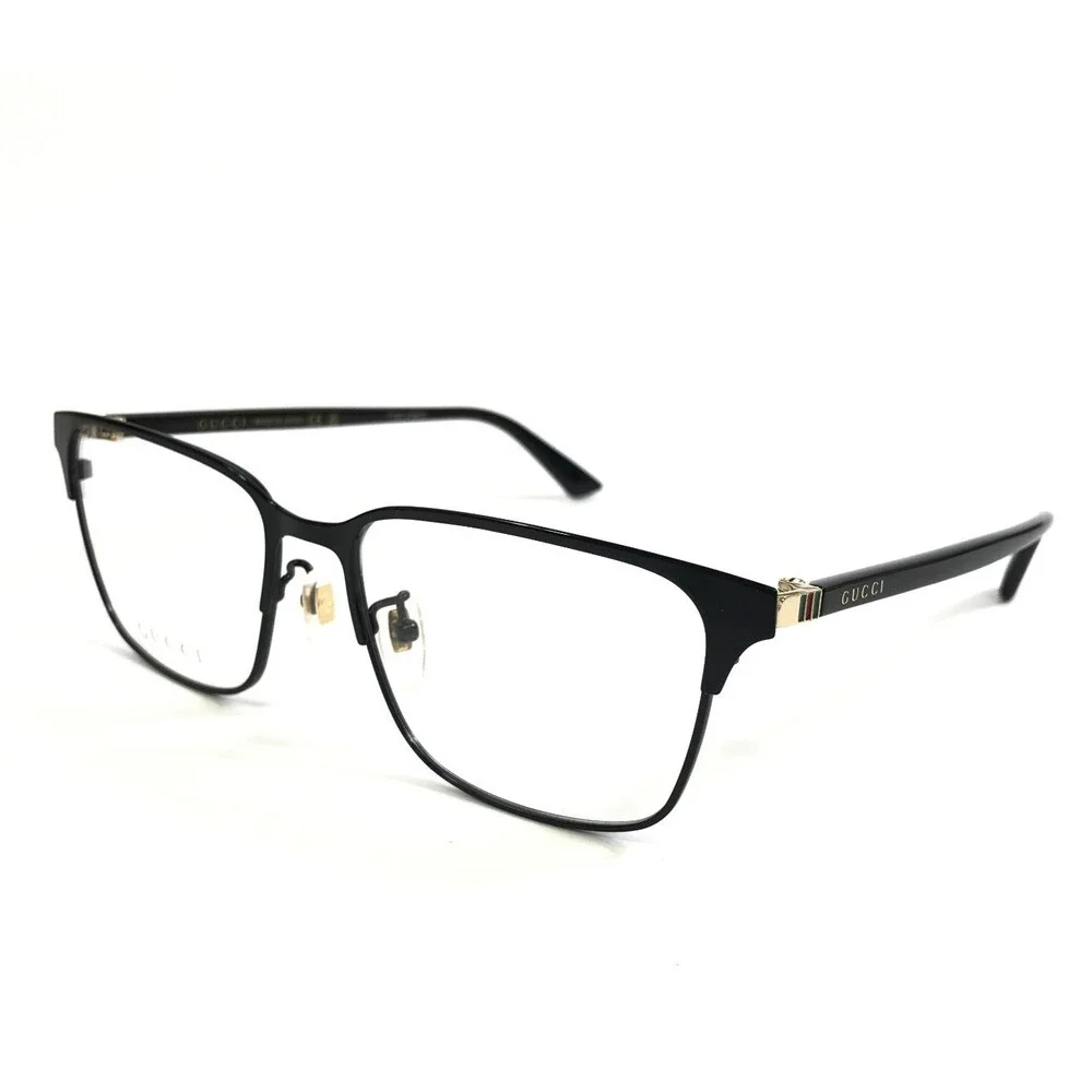 Gucci Eyeglasses Frames GG0756OA 001 Matte Black Rectangle Asian Fit 56-17-145